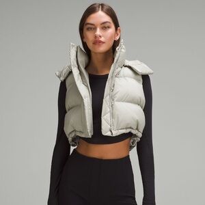 LULULEMON Wunder Puff Super-Cropped Vest Heathered Raw Linen